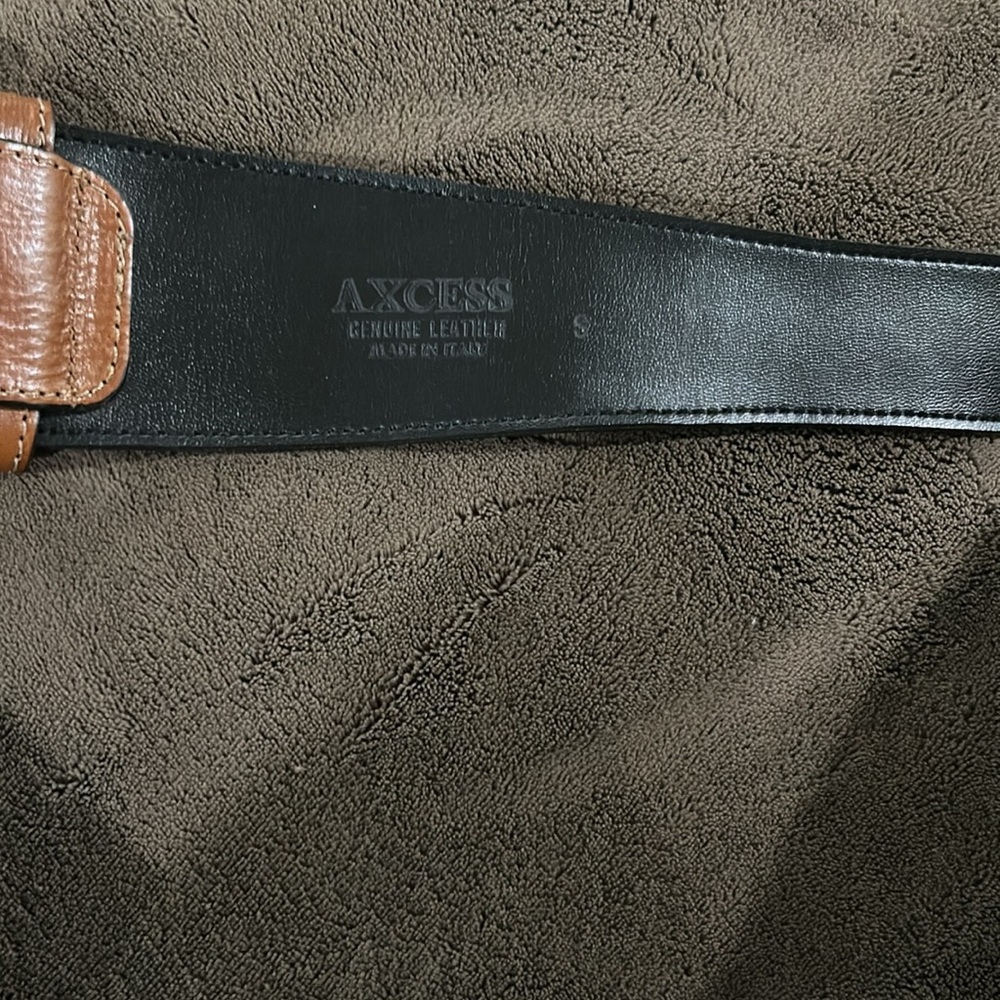 AXCESS Italian Brown Leather Belt - Picture 2 of 2